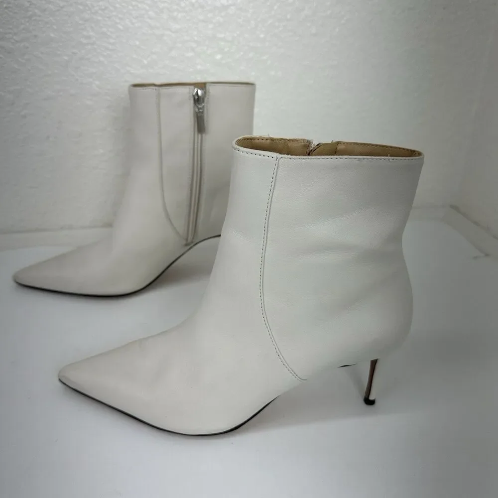 SCHUTZ Women's Bette Booties Eggshell Off White 8.5B US Capsule Money